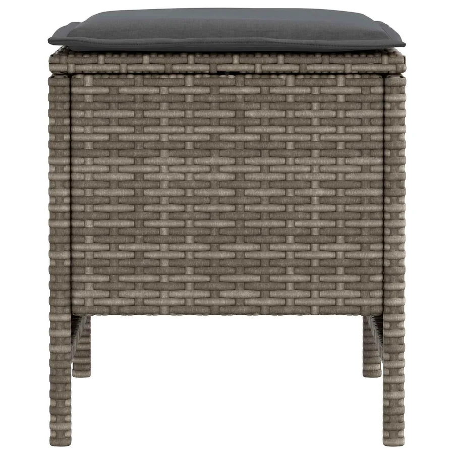 Pouf de Jardin 2 Pièce Gris et Gris foncé 38 x 38 x 45 cm - 5