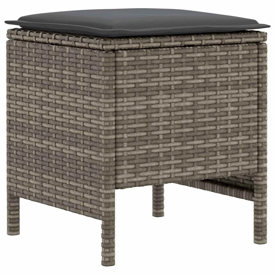 Pouf de Jardin 2 Pièce Gris et Gris foncé 38 x 38 x 45 cm - 6