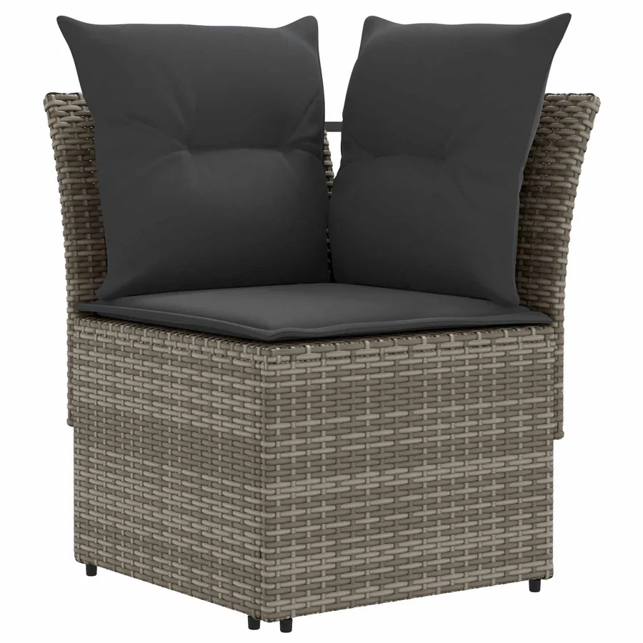 Ensembles de meubles 8 pcs Gris et Gris foncé Rotin PE - 4