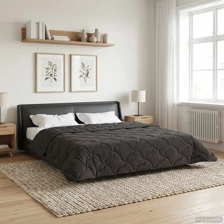 Duvet d'hiver Matelassé Anthracite 200 x 200 cm