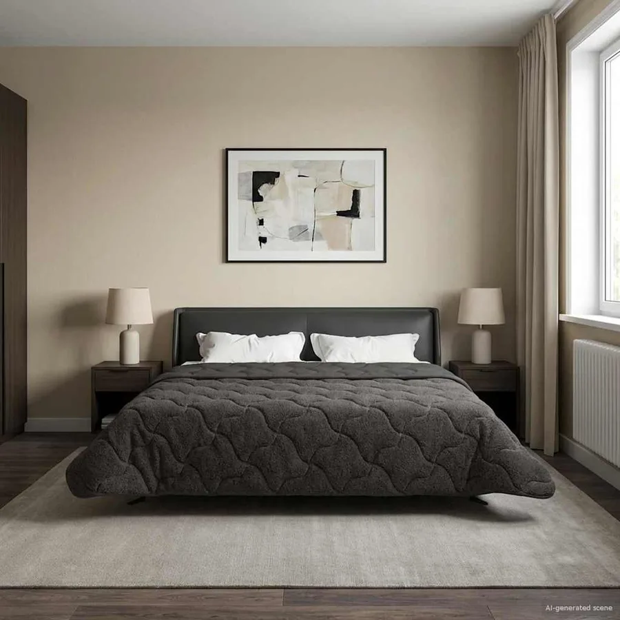 Duvet d'hiver Matelassé Anthracite 200 x 200 cm - 4