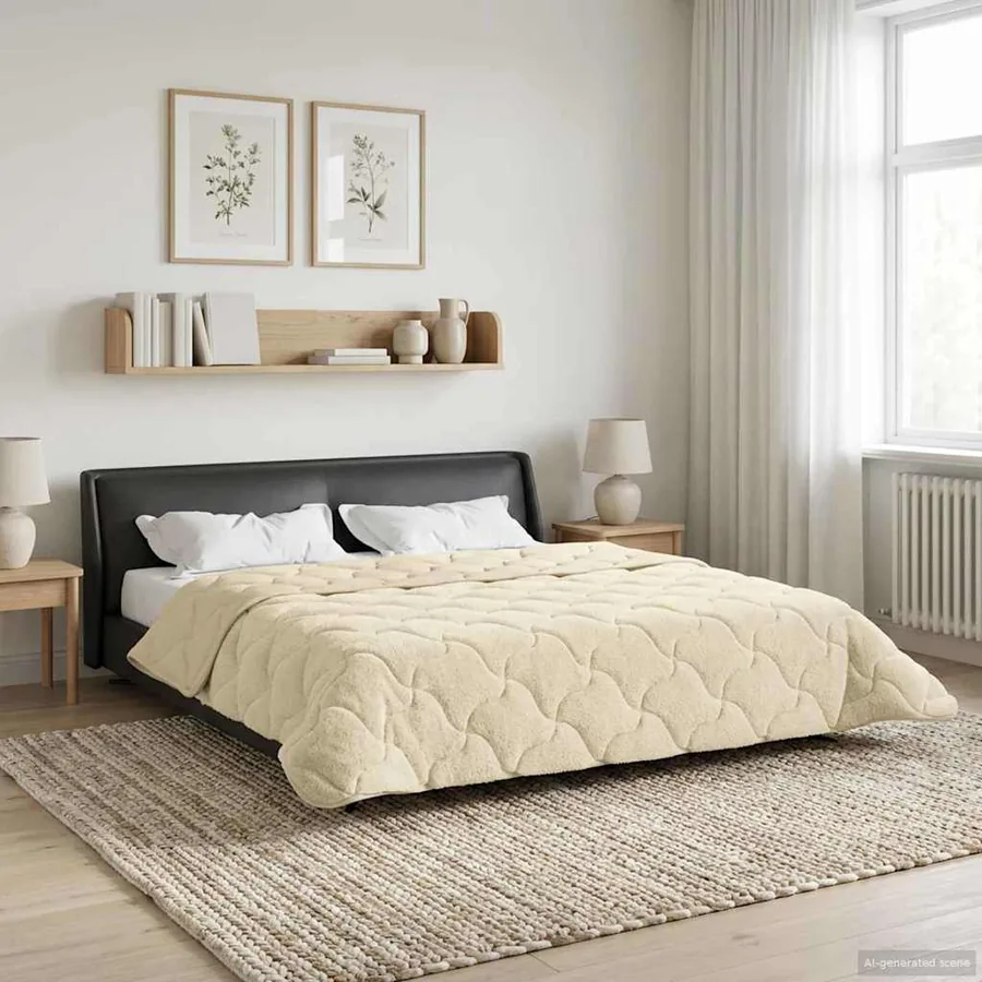 Duvet d'été simple Matelassé Crème 200 x 200 cm