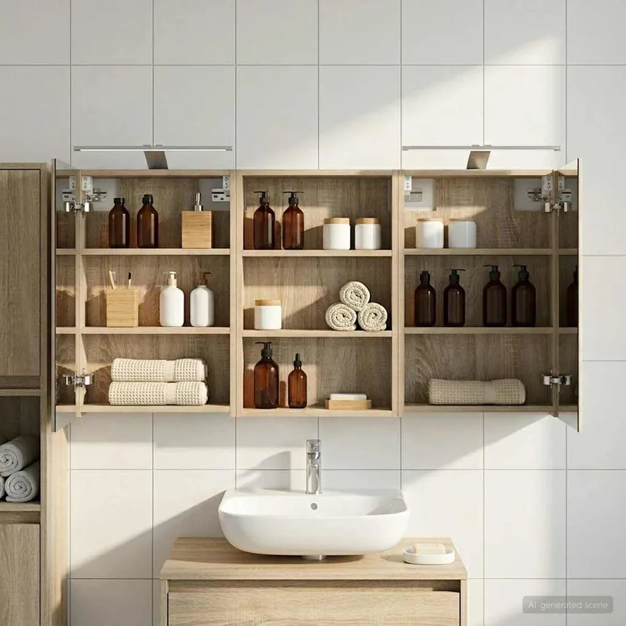 Ensemble de Meubles de Salle de Bain 3 pcs 120 x 10,5 x 60,5 cm