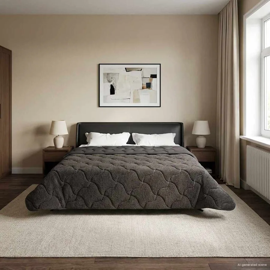Duvet d'hiver Matelassé Anthracite 220 x 240 cm