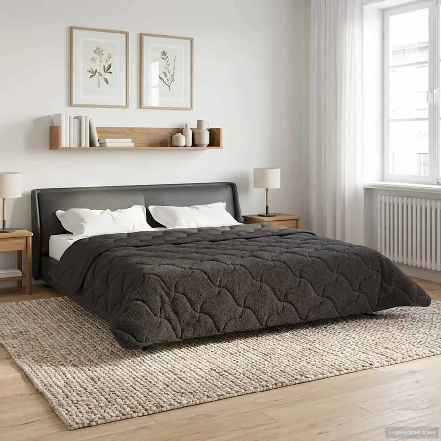 Duvet d'hiver Matelassé Anthracite 220 x 240 cm - 4