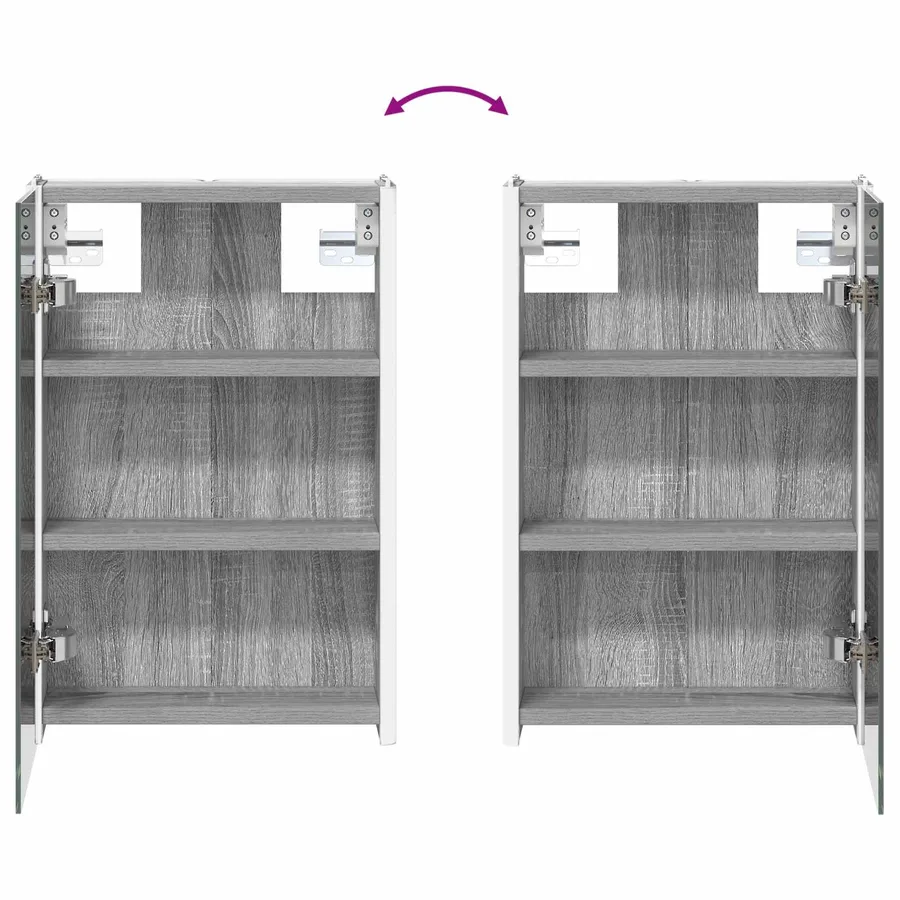 Armoire Miroir de Salle de Bain Gris Sonoma 33 x 11,5 x 50 cm - 12
