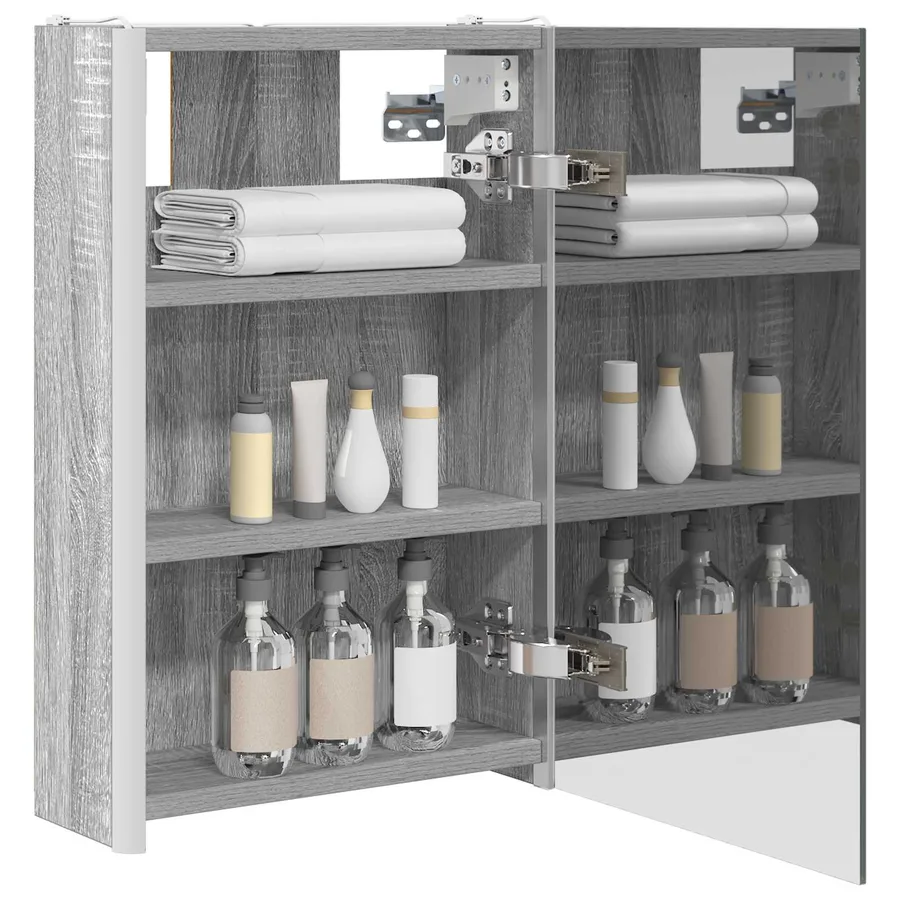 Armoire Miroir de Salle de Bain Gris Sonoma 33 x 11,5 x 50 cm - 3