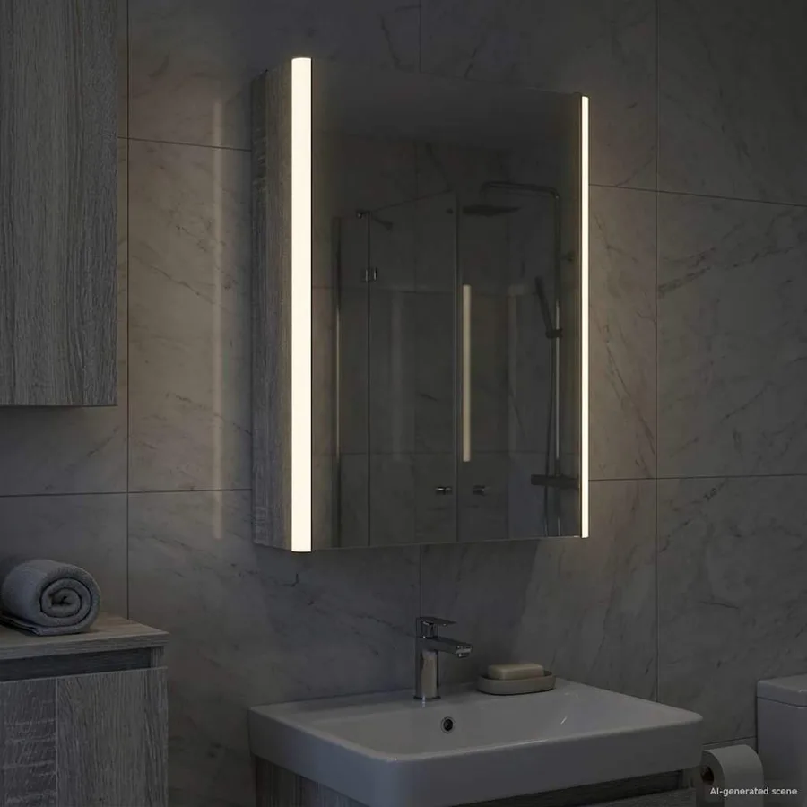 Armoire Miroir de Salle de Bain Gris Sonoma 33 x 11,5 x 50 cm - 4