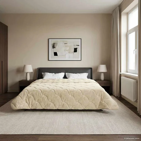 Duvet d'hiver Crème 200 x 240 cm Microfibre et polaire Teddy