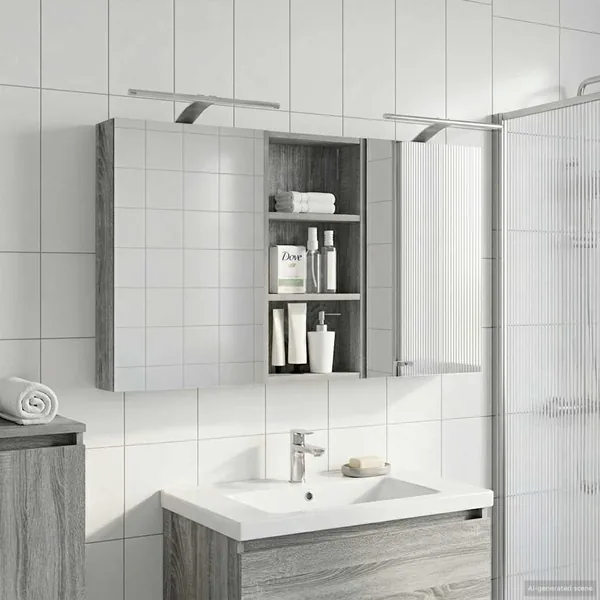 Ensemble de Meubles de Salle de Bain 3 pcs 110 x 10,5 x 60,5 cm