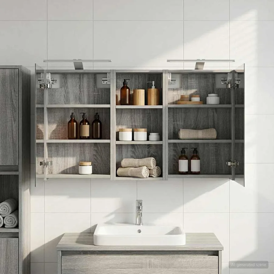 Ensemble de Meubles de Salle de Bain 3 pcs 110 x 10,5 x 60,5 cm - 4