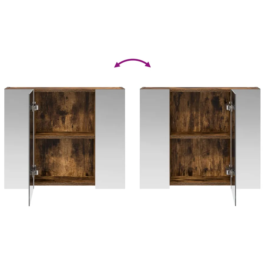 Armoire Miroir de Salle de Bain Chêne fumé 60 x 14,5 x 50 cm - 10