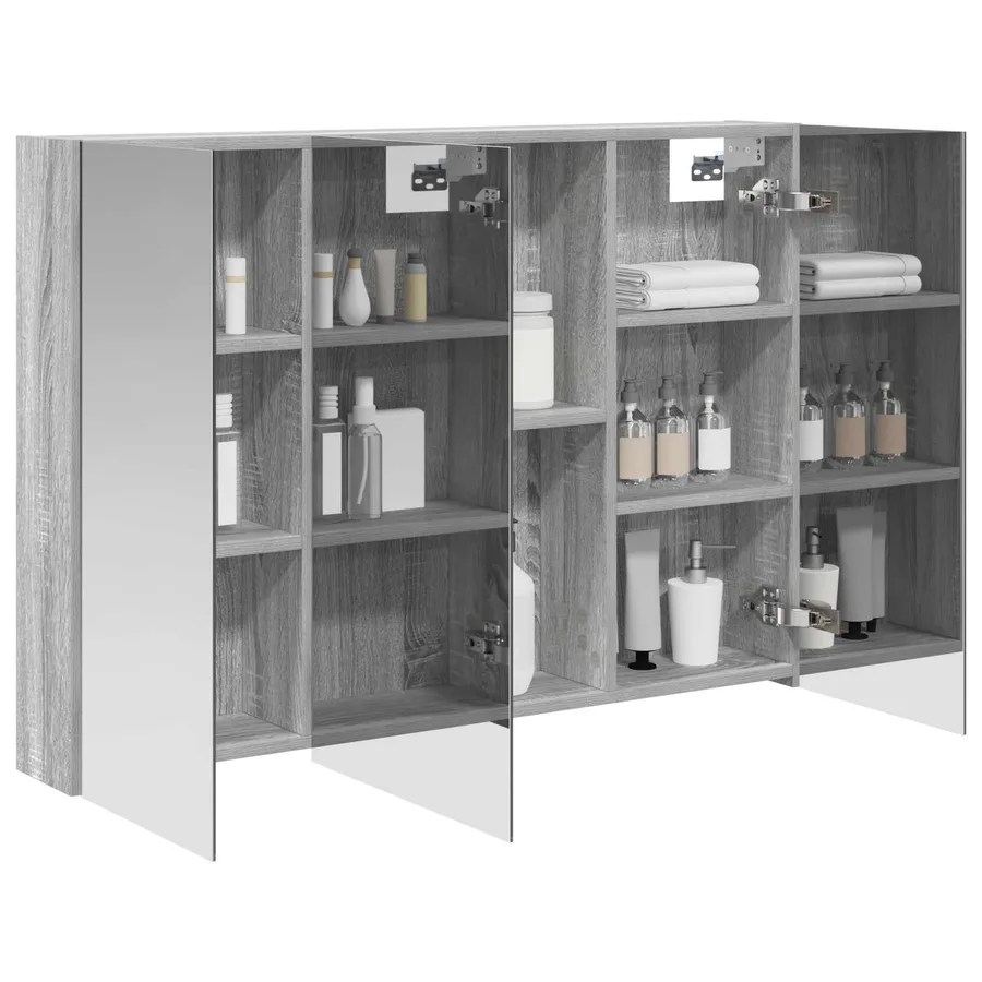 Armoire Miroir de Salle de Bain Gris Sonoma 100 x 14,5 x 70 cm - 3