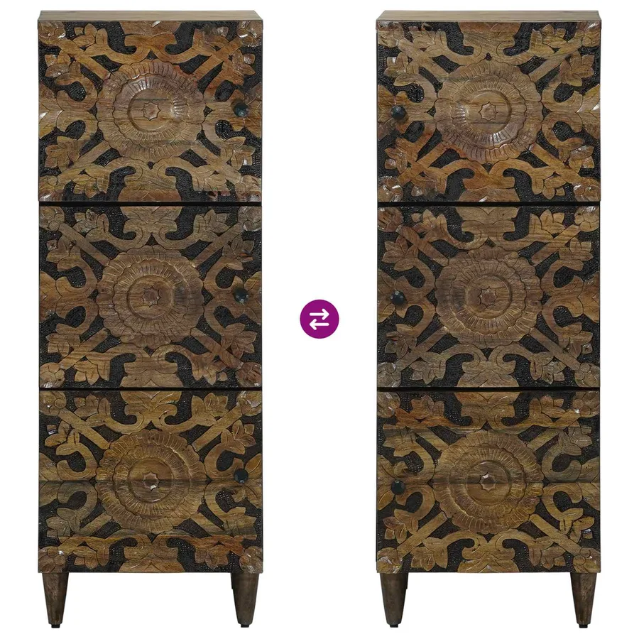 Buffet Haut Marron 40 x 33,5 x 110 cm Bois de mangue massif - 10