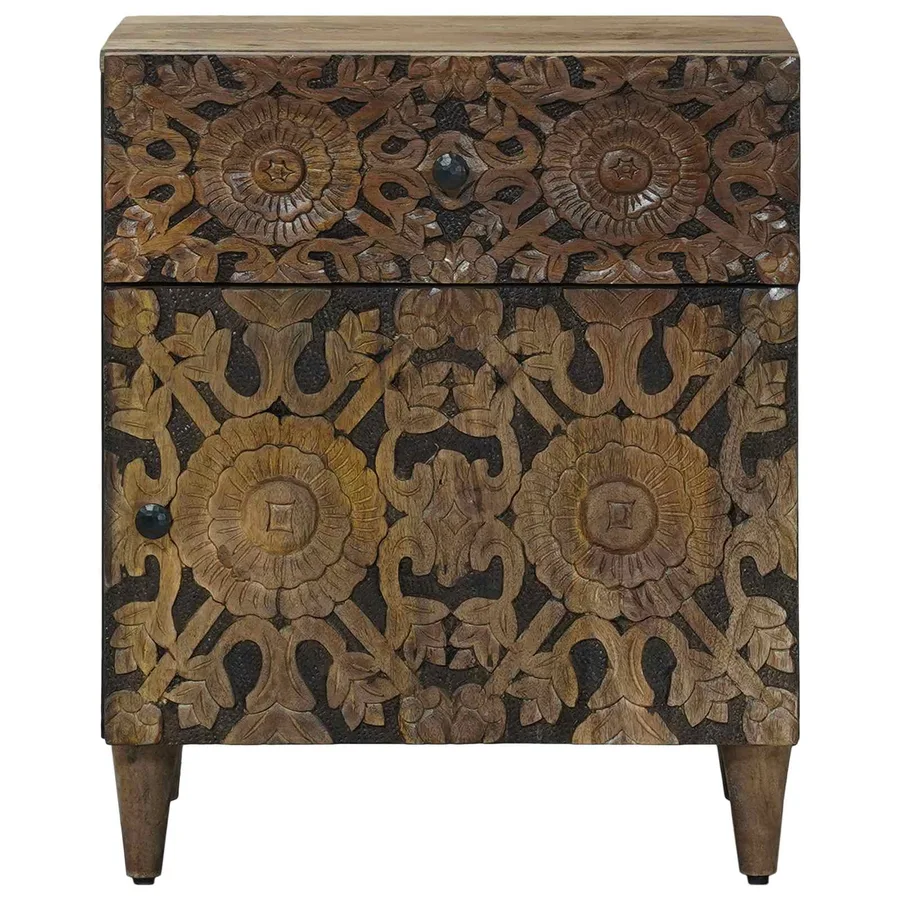 Armoire de lit Marron 50 x 33 x 60 cm Bois de mangue massif - 3