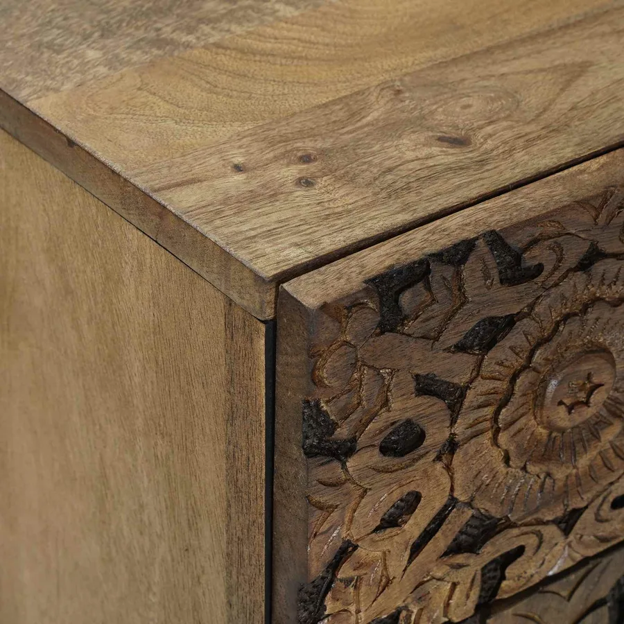Armoire de lit Marron 50 x 33 x 60 cm Bois de mangue massif - 6