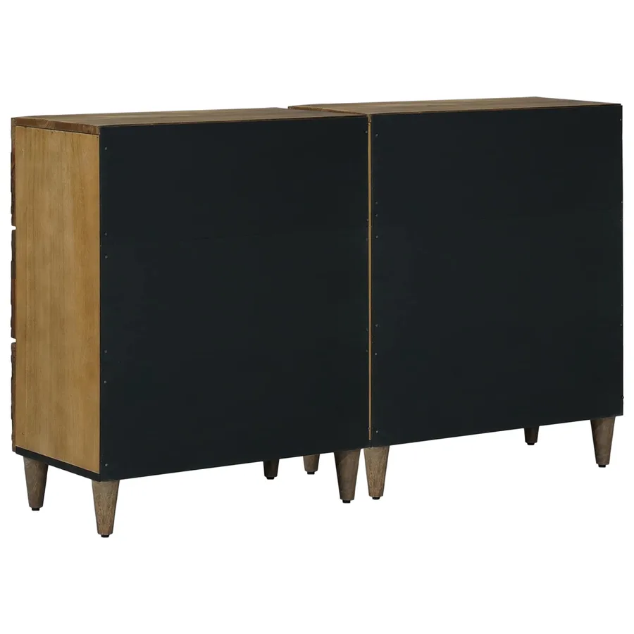 Buffet 2 pcs Marron 60 x 33,5 x 75 cm Bois de mangue massif - 6
