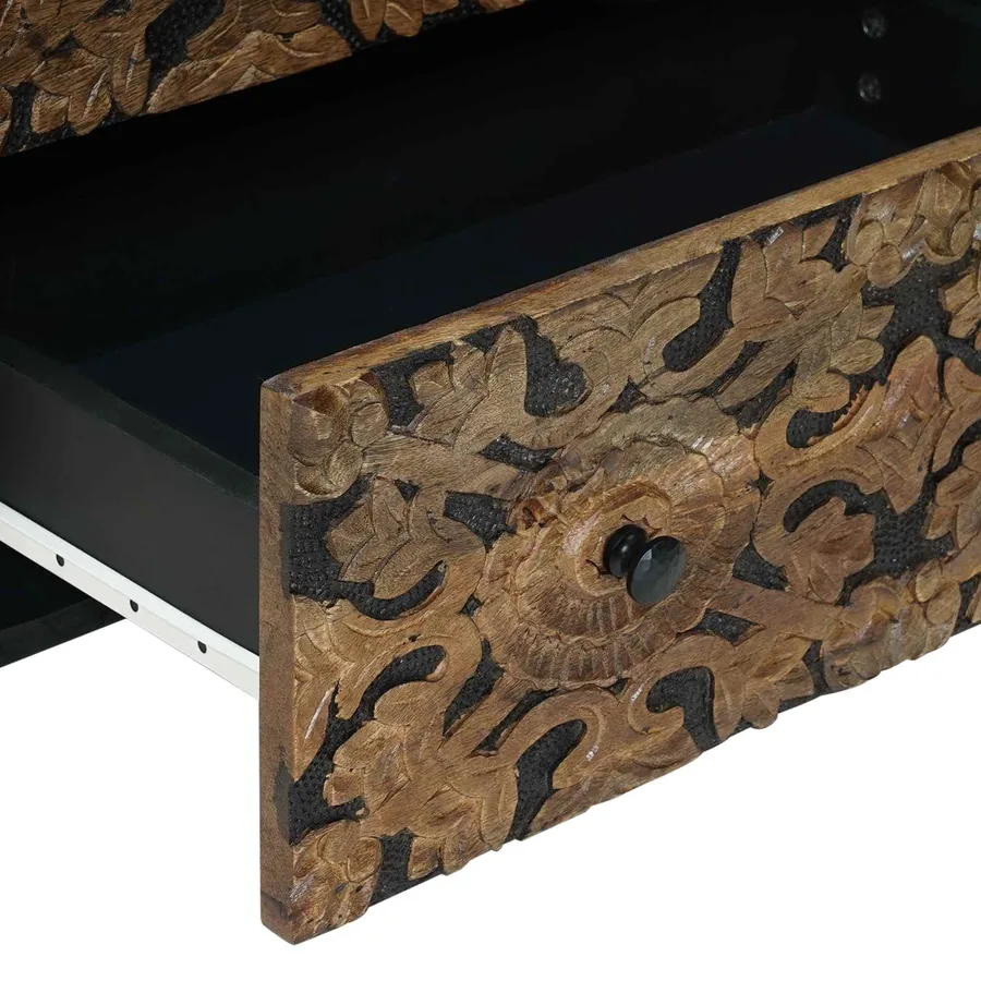 Buffet 2 pcs Marron 60 x 33,5 x 75 cm Bois de mangue massif - 8