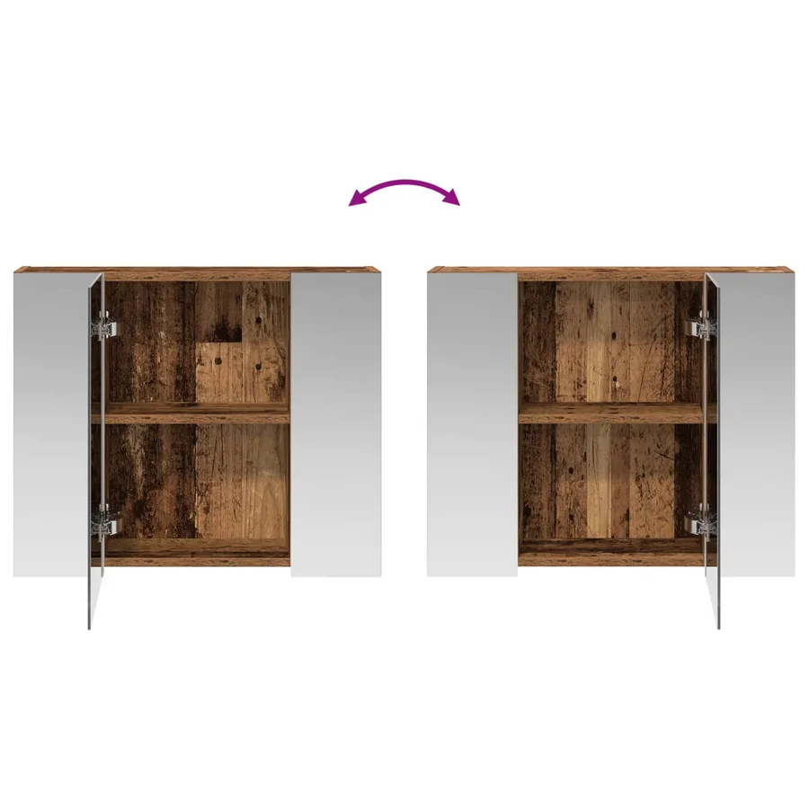 Armoire Miroir de Salle de Bain Bois ancien 60 x 14,5 x 50 cm - 8