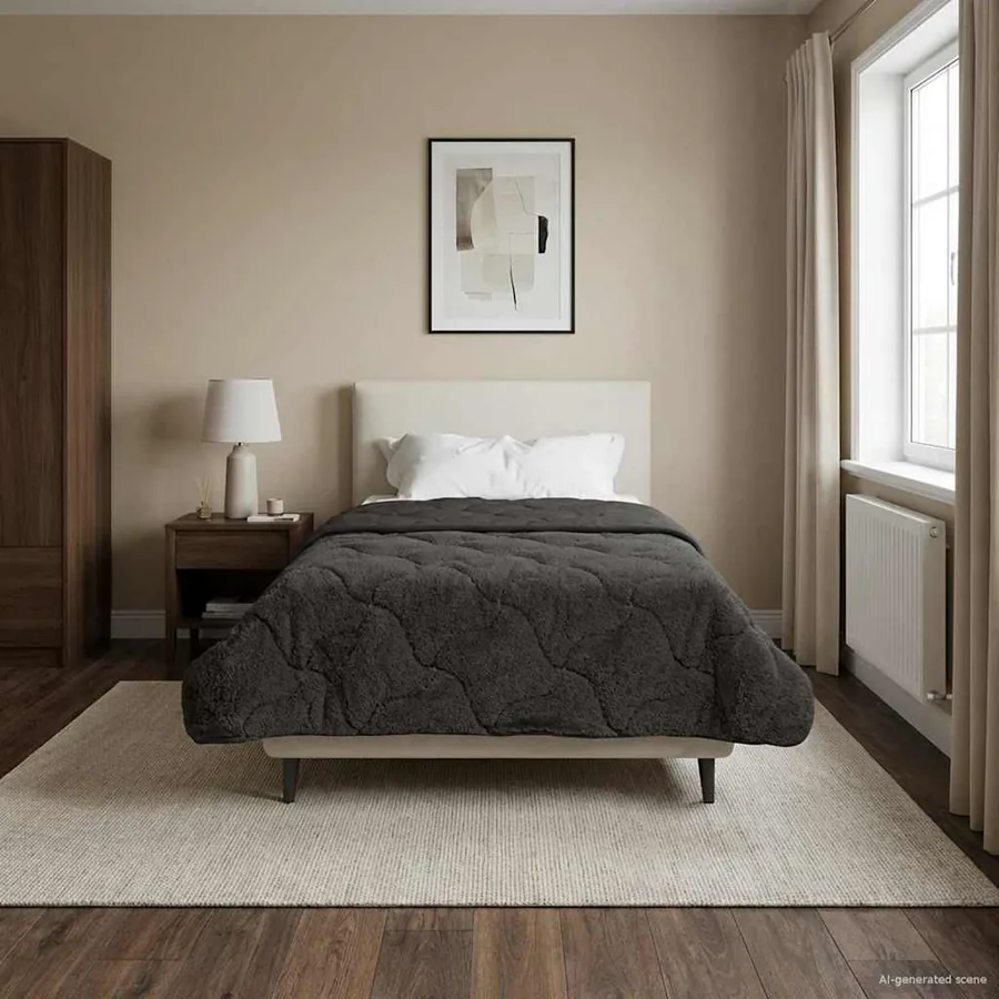 Duvet complet toute l'année Matelassé Anthracite 135 x 200 cm