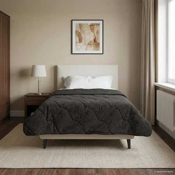 Duvet d'hiver Matelassé Anthracite 135 x 200 cm