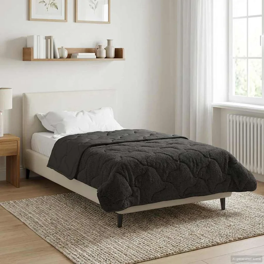Duvet d'hiver Matelassé Anthracite 135 x 200 cm - 4