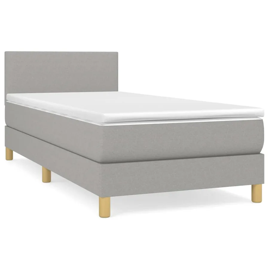 Sommier à lattes de lit avec matelas Gris clair 80x200 cm Tissu - 2
