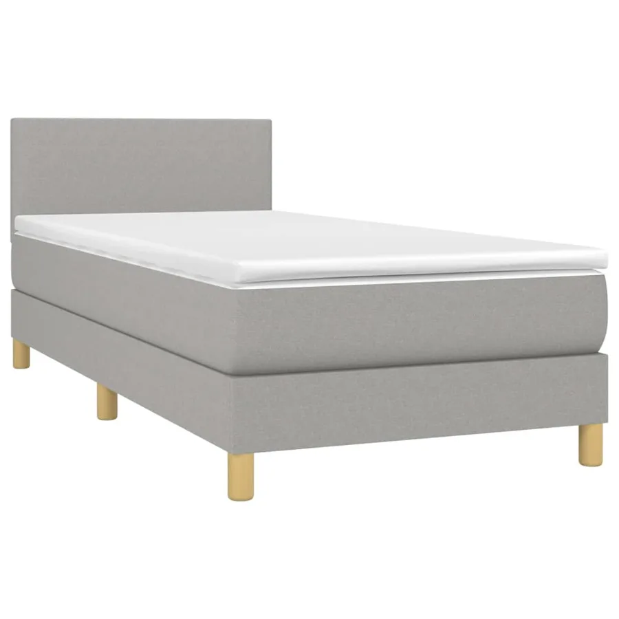 Sommier à lattes de lit avec matelas Gris clair 80x200 cm Tissu - 3