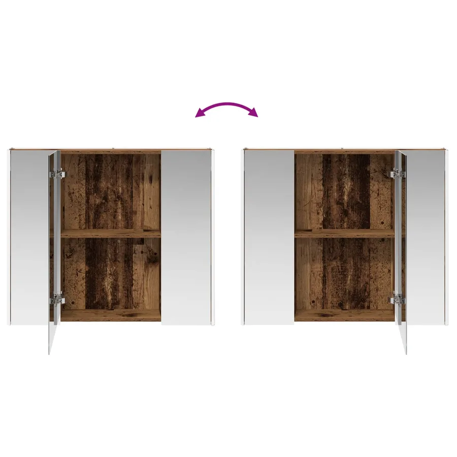 Armoire Miroir de Salle de Bain Bois ancien 83,5 x 15,5 x 70 cm - 12