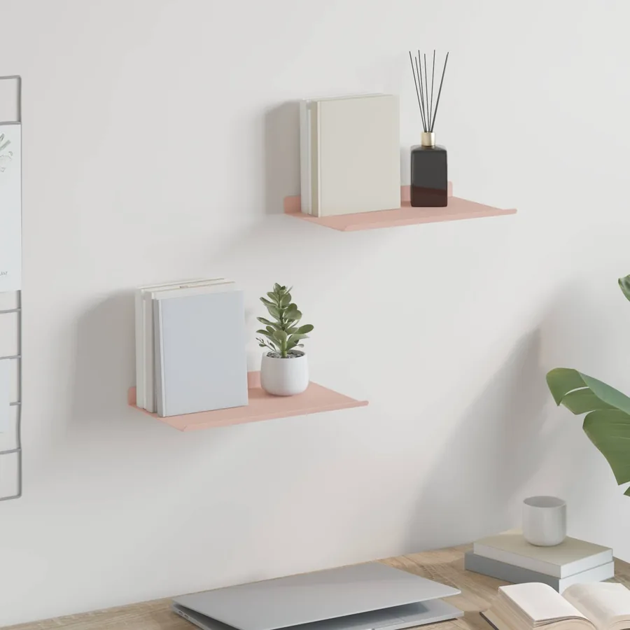 Étagère flottante 2 pcs Rose 30 x 18 x 2,5 cm Acier