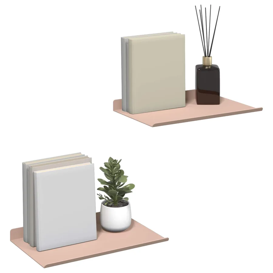 Étagère flottante 2 pcs Rose 30 x 18 x 2,5 cm Acier - 3