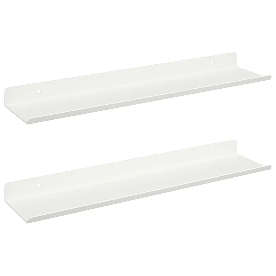 Étagère flottante 2 pcs Blanc 40 x 8,5 x 2,5 cm Acier - 2