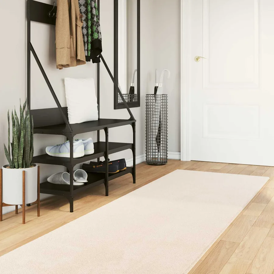 Tapis doux à poils moyens et lavable HUARTE Beige 80 x 400 cm