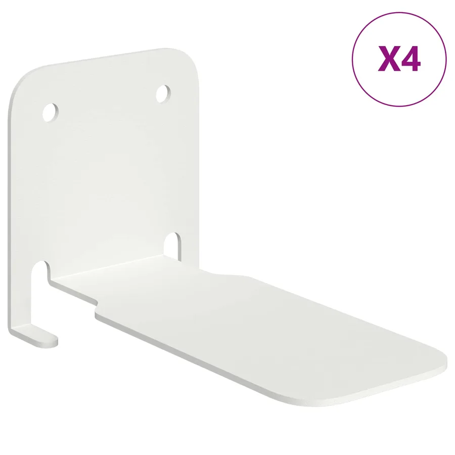 Étagère flottante avec étagère 4 pcs Blanc 6 x 10,8 x 6,6 cm - 2