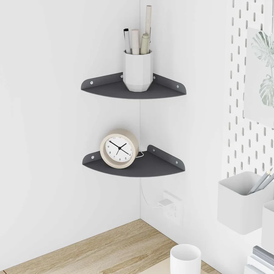 Étagère flottante avec étagère 2 pcs Anthracite 18 x 18 x 2 cm