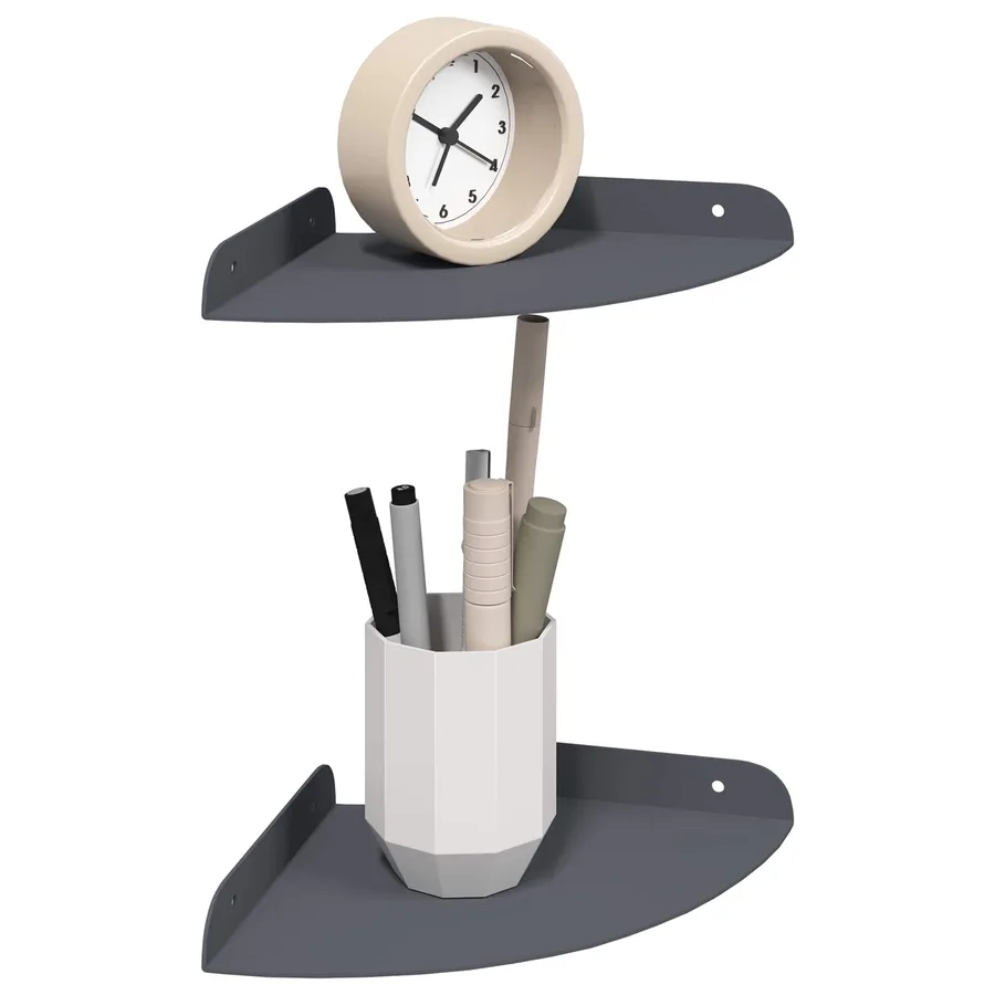 Étagère flottante avec étagère 2 pcs Anthracite 18 x 18 x 2 cm - 3