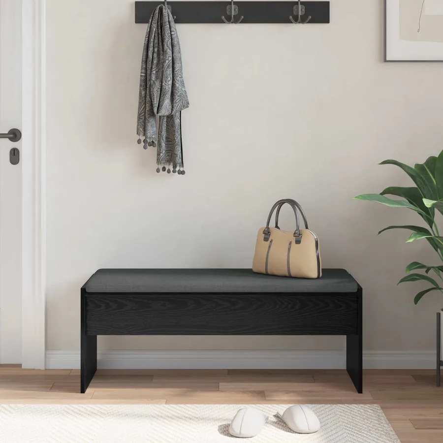 Banc d'entrée avec coussin Chêne noir 103 x 38 x 40 cm - 4
