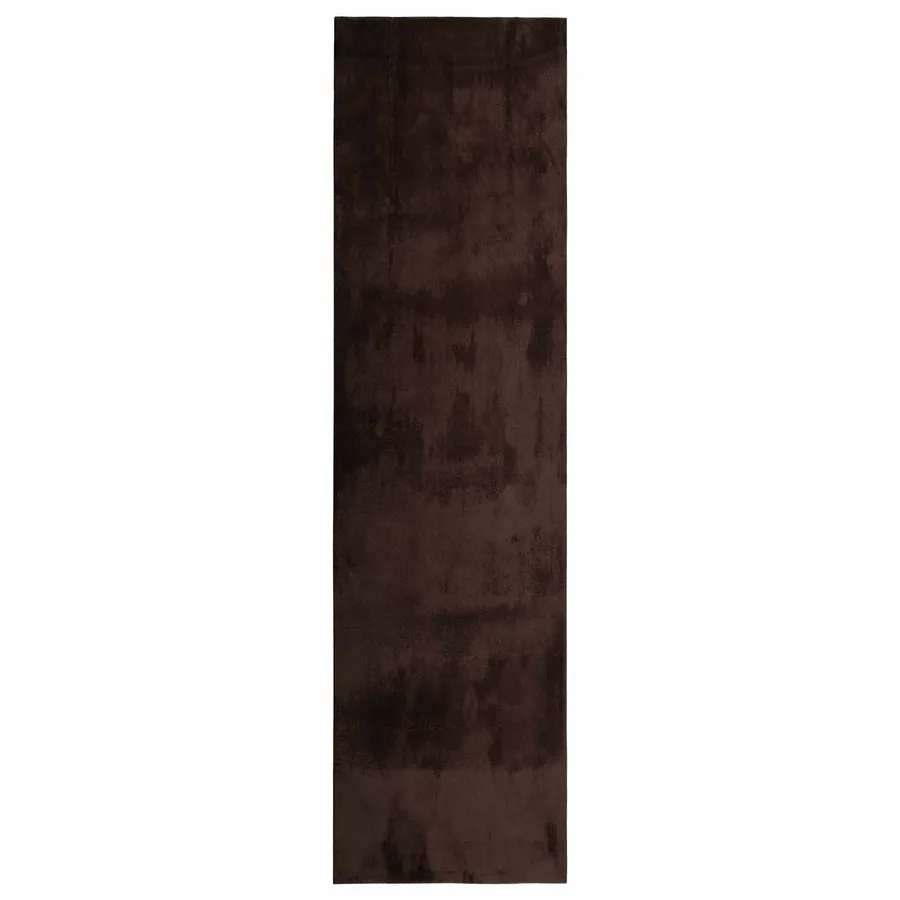 Tapis doux à poils moyens et lavable HUARTE Marron 300 x 80 cm - 2