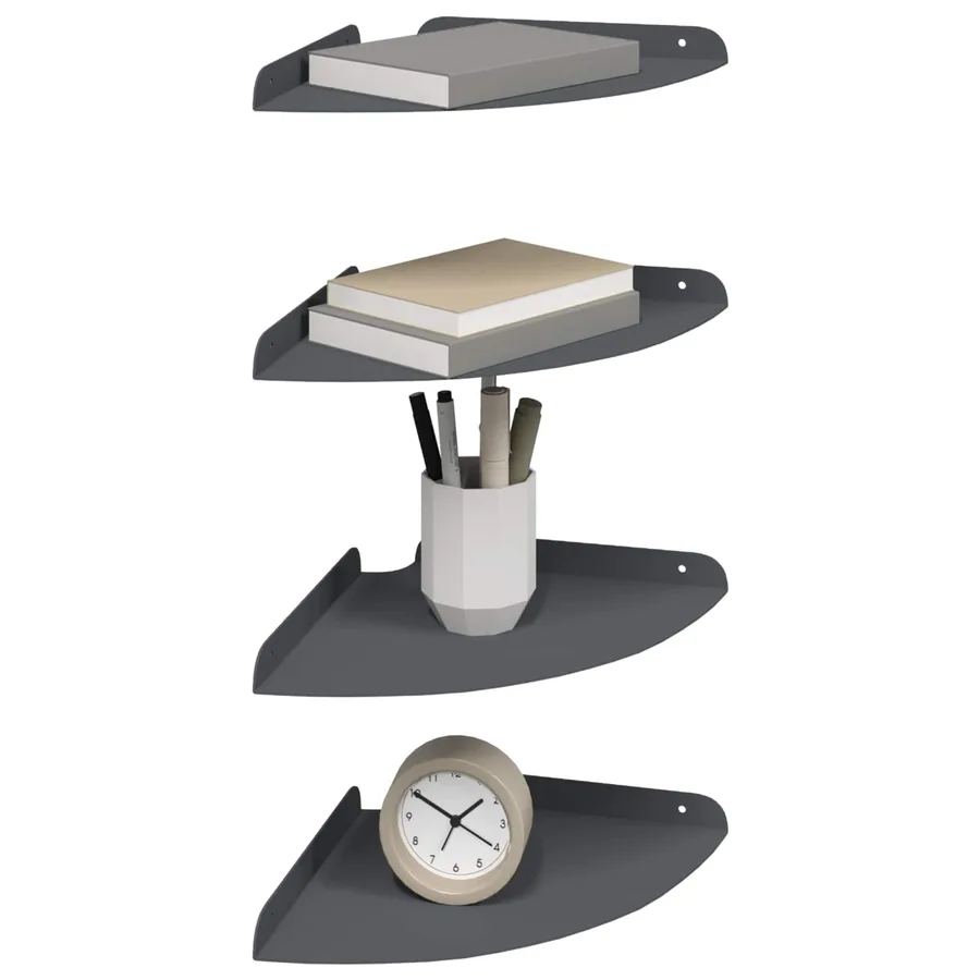 Étagère flottante 4 pcs Anthracite 24 x 24 x 2,3 cm - 3