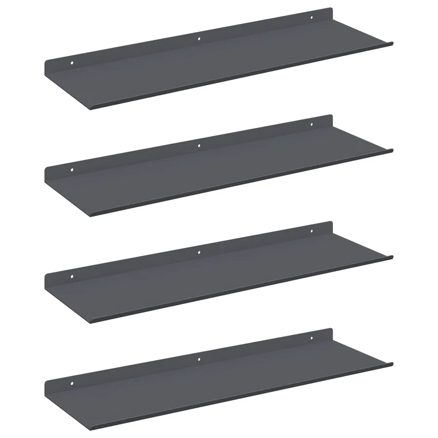 Étagère flottante 4 pcs Anthracite 60 x 18 x 2,5 cm Acier - 2
