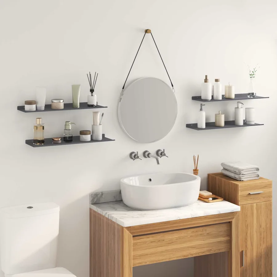 Étagère flottante 4 pcs Anthracite 60 x 18 x 2,5 cm Acier - 4