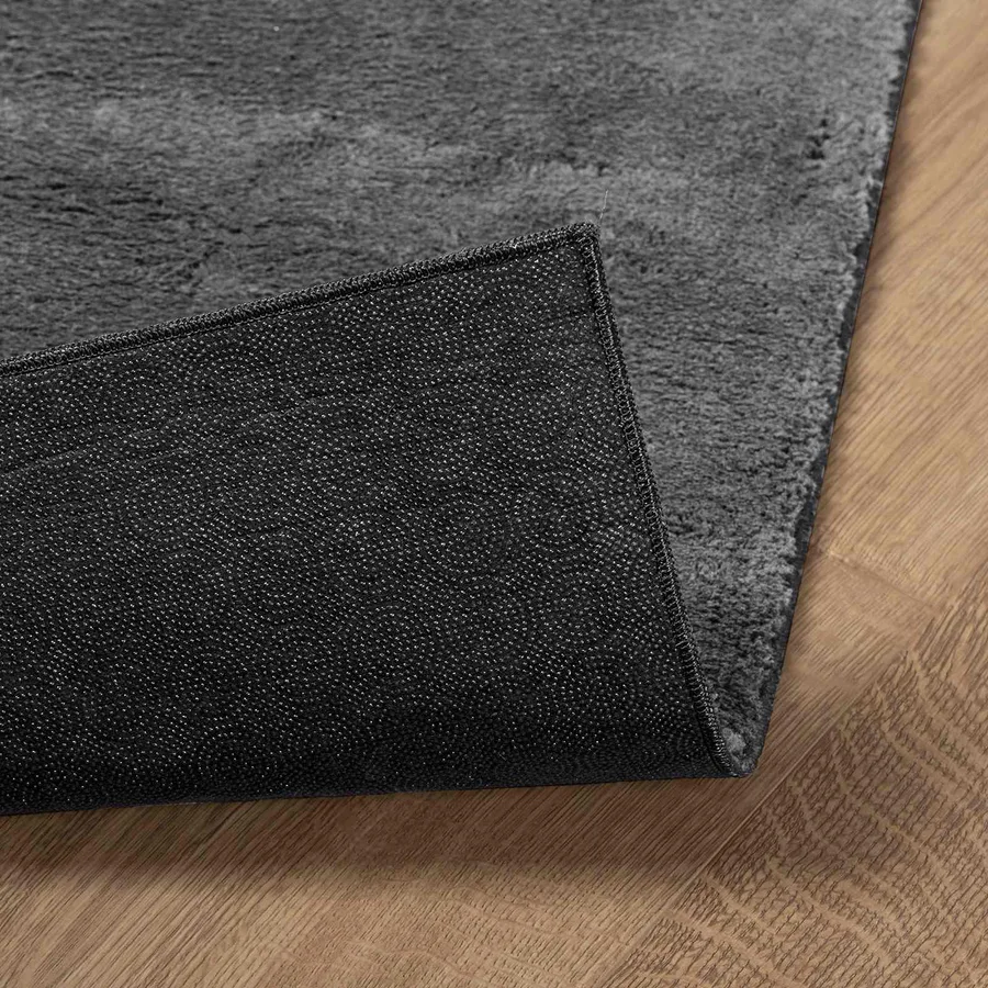 Tapis doux à poils moyens et lavable HUARTE Anthracite - 4