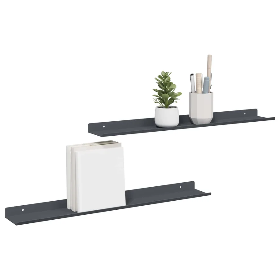 Étagère flottante 2 pcs Anthracite 60 x 8,5 x 2,5 cm Acier - 3