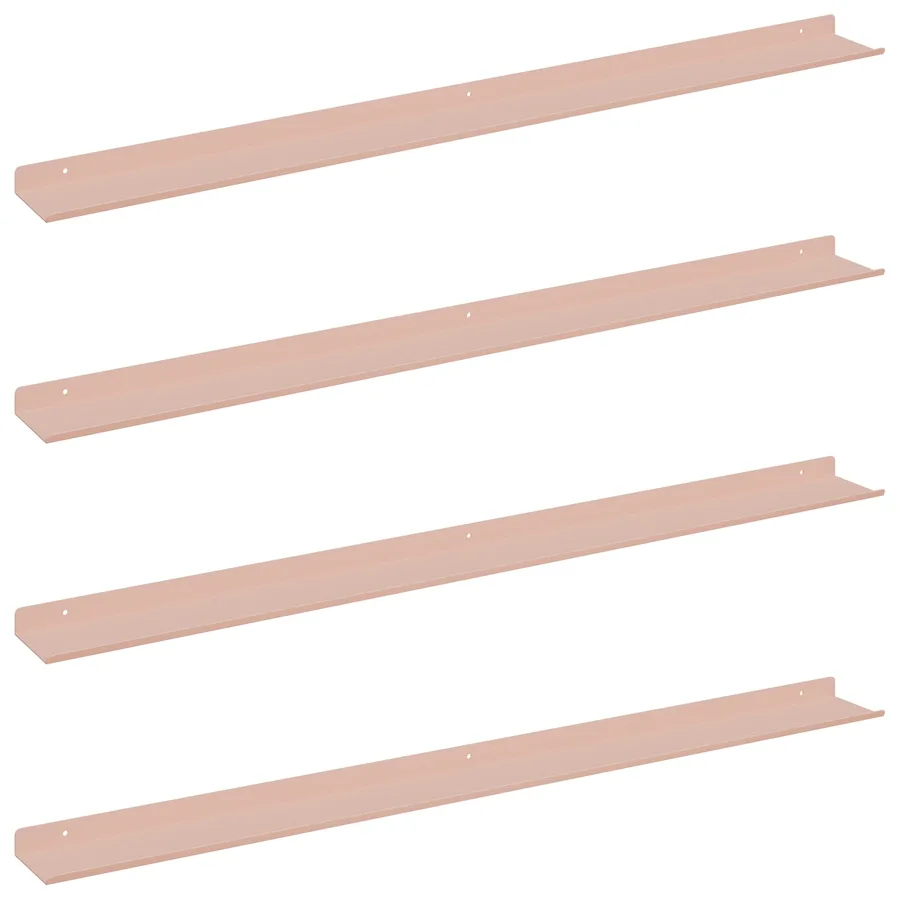 Étagère flottante 4 pcs Rose 100 x 9 x 2,5 cm Acier - 2