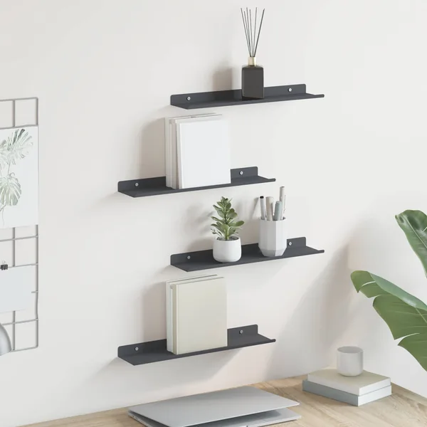 Étagère flottante 4 pcs Anthracite 40 x 8,5 x 2,5 cm Acier