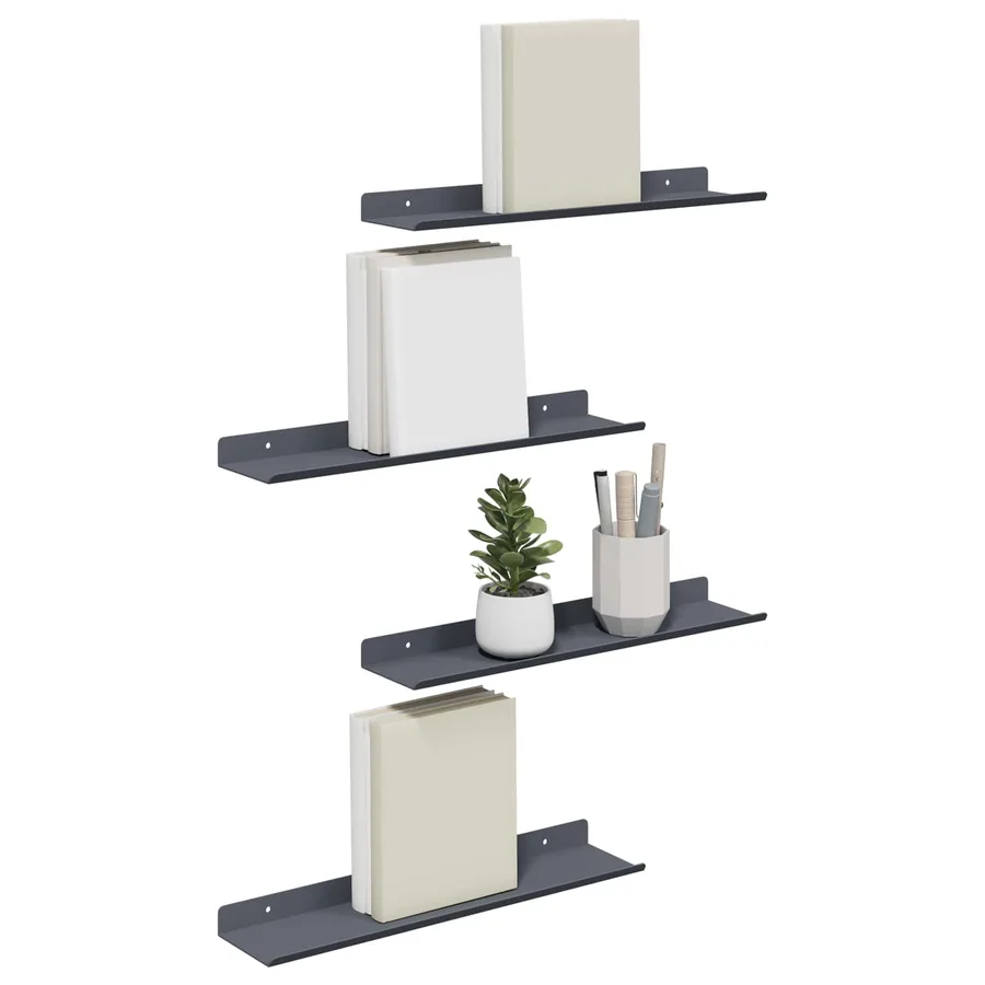 Étagère flottante 4 pcs Anthracite 40 x 8,5 x 2,5 cm Acier - 3