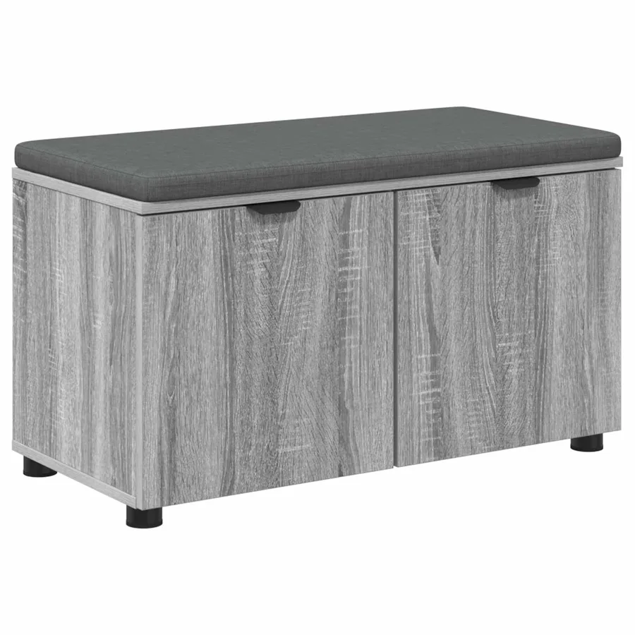 Banc d'entrée avec coussin Gris Sonoma 80 x 38 x 46 cm - 2