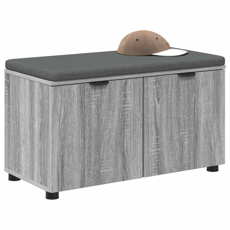 Banc d'entrée avec coussin Gris Sonoma 80 x 38 x 46 cm - 3