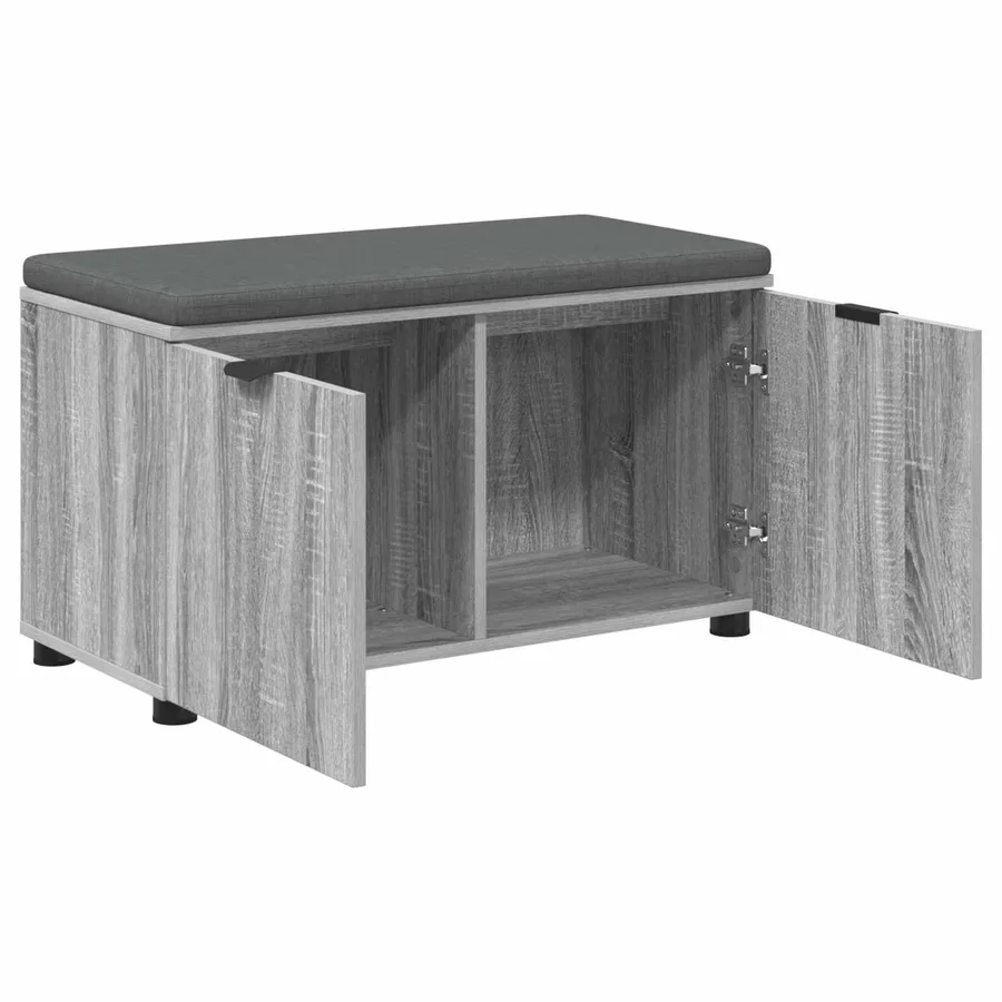 Banc d'entrée avec coussin Gris Sonoma 80 x 38 x 46 cm - 5