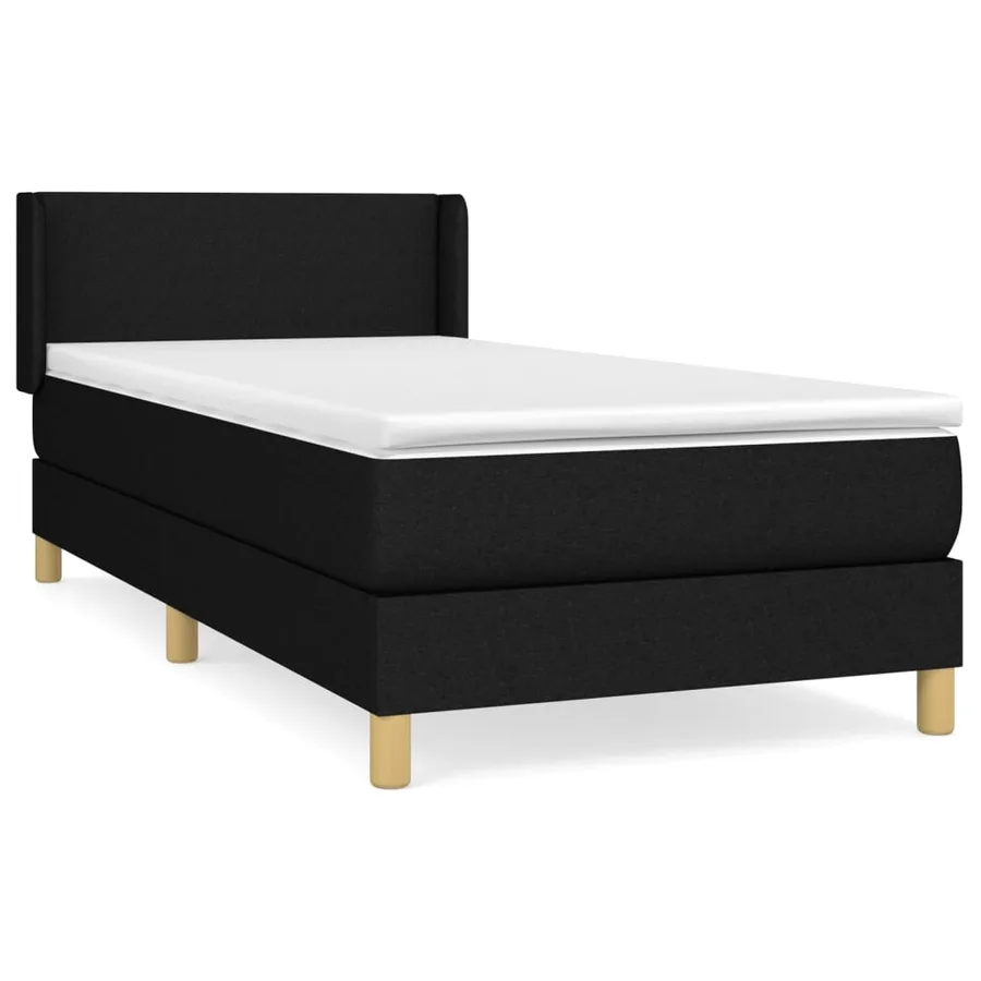 Sommier à lattes de lit avec matelas Noir 90x190 cm Tissu - 2